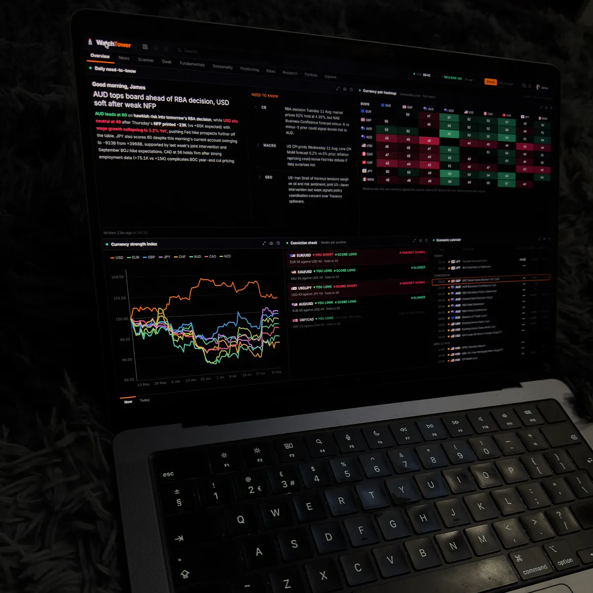 A WatchTower member using the terminal
