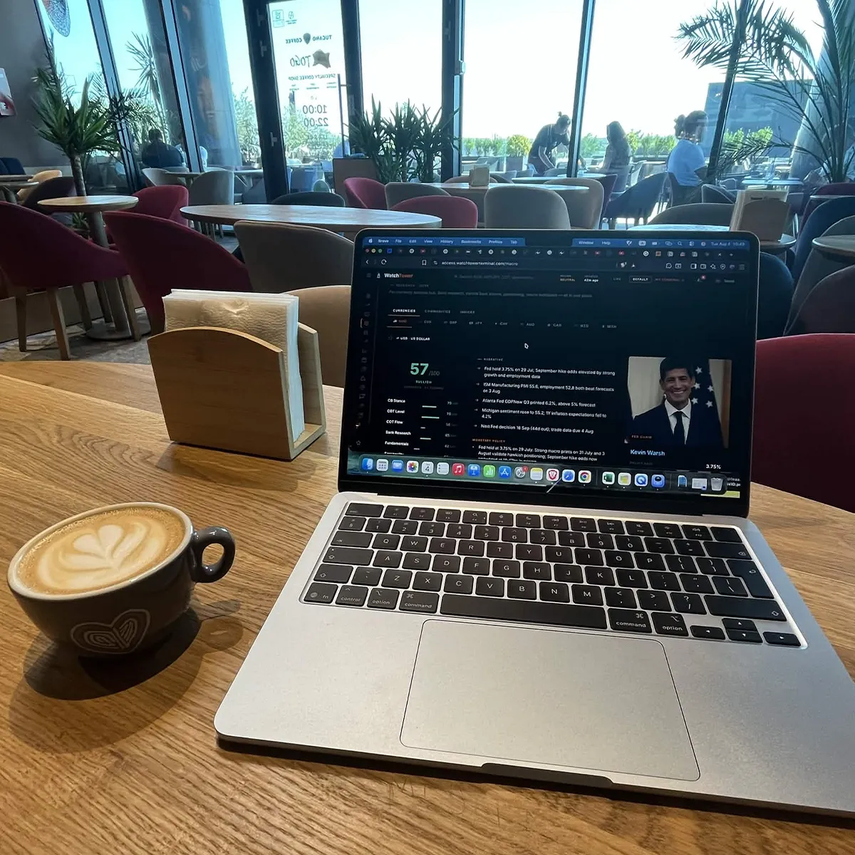 A WatchTower member using the terminal