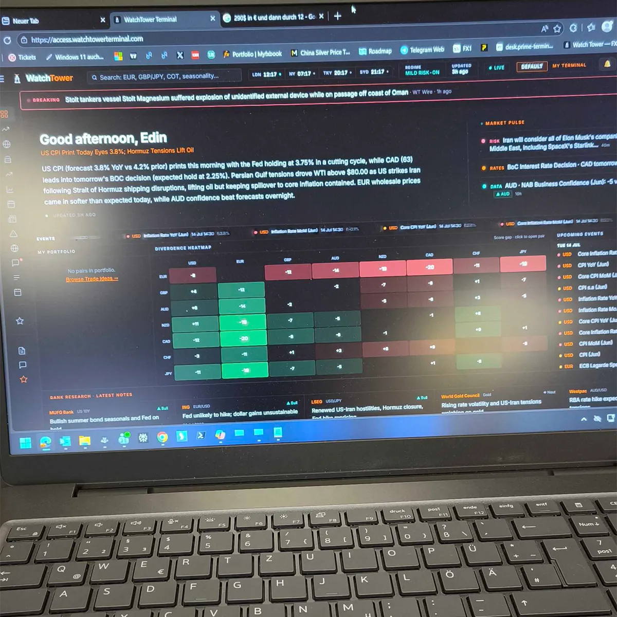 A WatchTower member using the terminal