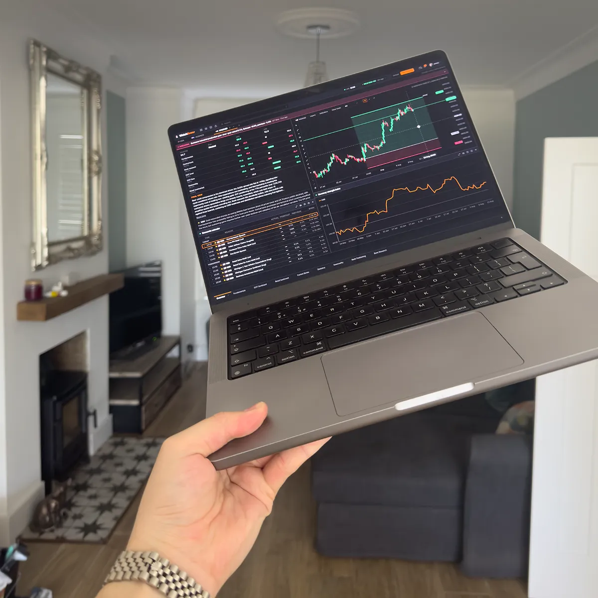 A WatchTower member using the terminal