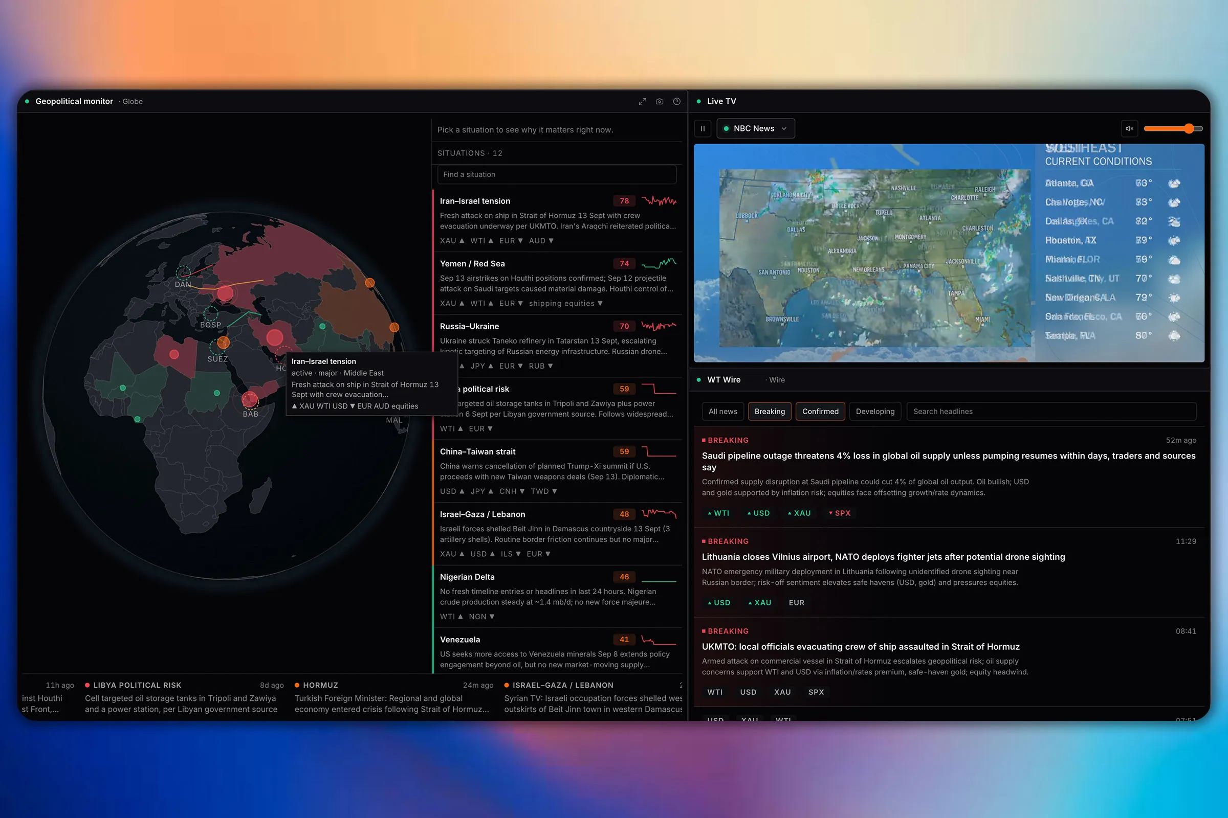 My Terminal with the widget picker open and widgets being dragged onto a custom board